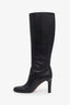 Gucci Black Leather Georgina GG Heel Boots Size 37