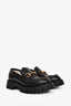 Gucci Black Leather Horsebit Bee Embroidered Platform Loafers Size 37