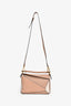 Loewe Light Pink Suede Leather Small Puzzle Bag with Strap