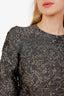 Dolce & Gabbana Grey Metallic Lurex Floral Jacquard Dress Size 40