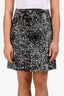 Weekend Max Mara Black Silver Sequined Mini Skirt Size M