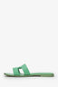 Hermès Vert Pomme Epsom Calfskin Leather Oran Sandals Size 37.5