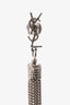 Saint Laurent Silver Tone Metal Cassandre Tassel Earrings