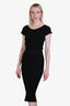 Pre-loved Chanel™ Black Chevron and Rib Knit Midi Dress Size 40