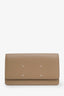 Maison Margiela Beige Grained Four Stitches Leather Wallet On Chain