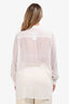 Etro White Lace Tuxedo Lace Ruffle Collared Button Top Size 46