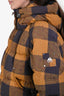 Moose Knuckles Orange/Brown Check Down Puffer Jacket Size M
