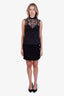 Gucci Black Wool Blend Pearl Button Skirt Size 38
