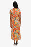 La DoubleJ Orange Multicolour Cotton 'Sporty Swing' Short Sleeve Dress Size 6
