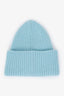 Acne Studios Blue Ribbed Face Logo Beanie