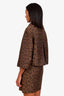 Akris Punto Brown Leopard Print Midi Dress with Jacket Set Size 6