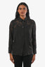 Stella McCartney Black Floral Print Buttoned Shirt Size 38