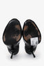 Gucci Black Patent Leather Interlocking GG Peep Toe Ankle Strap Heels Size 37.5