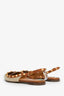 Valentino Beige Raffia Rockstud Slingback Flat Size 38