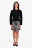 Weekend Max Mara Black Silver Sequined Mini Skirt Size M