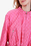 Gucci Pink Silk GG Supreme Bomber Jacket Size 44