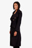 Burberry Black Wool Gold Button Military Coat Size 6
