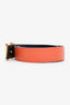 Hermès Orange 'Constance' Gold Guilochee H Logo Reversible Belt Size 80