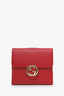 Gucci Red Interlocking G Leather French Wallet