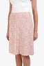 Pre-loved Chanel™ Pink Multicolour Cotton Wool Tweed Mini Skirt Size 42
