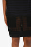 Sacai Luck Black/Navy Striped Short Sleeve Dress Size 3