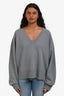 Extreme Cashmere Blue Cashmere Boxy V-Neck Sweater One Size