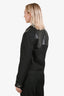 Saint Laurent 2012 Black Leather Canvas Zip Jacket Size 44