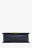 Pre-loved Chanel™ 2018-19 Navy Blue Quilted Calfskin Medium Boy Bag GHW