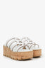 Hermès White Leather Cork Platform Isabella 30 Sandal Size 37