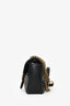 Gucci Black Leather GG Marmont Small Flap Shoulder Bag