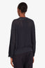 Brunello Cucinelli Dark Blue Cotton Open Ribbed Knit Sweater Size Medium