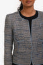 Pre-loved Chanel™ 2003 Blue Tweed One-Button Jacket Size 38