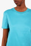 Loro Piana Blue Cotton Logo T-Shirt Size 46