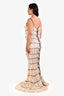 Mirror Palais White/Black Silk Ruffle Tunnel Gown Shell Maxi Dress Size XL