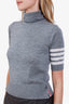 Thom Browne Grey Wool Short Sleeve Turtleneck Sweater Size 36