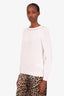 Brunello Cucinelli White Sequin Cotton Crewneck Sweater Size M