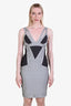 Herve Leger Charcoal/Silver Sleeveless Bandage Dress Size S