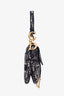 Christian Dior 2019 Navy Oblique Embroidery Saddle Bag