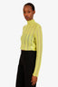 Fendi Green Mohair Cropped Mock Neck Sheer Sweater Size 4
