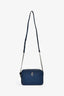 Jimmy Choo Navy Leather 'JC' Emblem Hale Crossbody Bag
