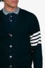 Thom Browne Navy Virgin Wool Button Cardigan Size 4 Mens