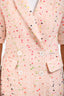 Amanda Uprichard Pink Tweed Short Sleeve Blazer + Mini Skirt Set Size S