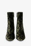 Louis Vuitton Green Velvet Monogram Block Heel Ankle Boots Size 38