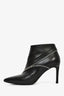 Saint Laurent Black Leather Zip Detail Heeled Booties Size 36