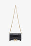 Balenciaga Black Crocodile-Embossed Leather Hourglass Bag With Strap