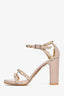 Valentino Nude Leather Rockstud Block Heels Size 36
