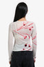 Miaou White/Pink Sheer Long Sleeve Top Size S