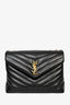 Saint Laurent Black Smooth Leather Large Loulou Shoulder Bag