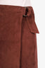 Weekend Max Mara Burgundy Suede Mini Skirt Size US 4