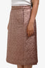 Maison Margiela Rose Bronze Quilted Satin Midi Skirt Size 46